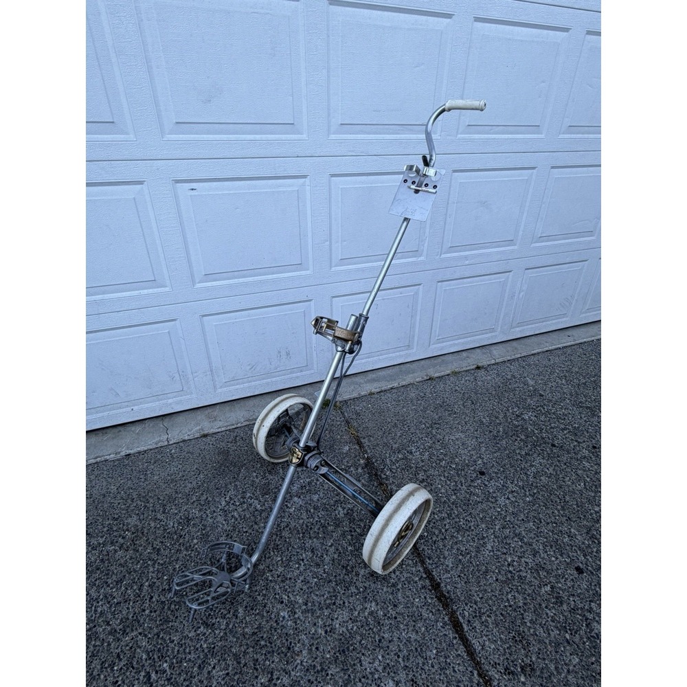 Vintage MASTER Bag Boy Collapsible Golf Pull Cart Aluminum Antique Golf Caddy - Picture 13 of 14